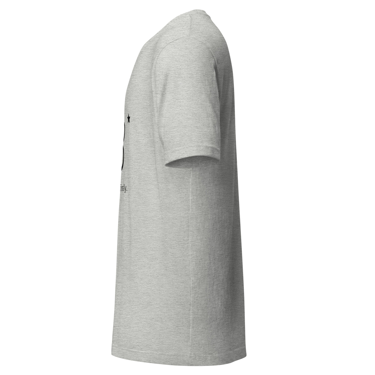 Heather grey 18th birthday tee, left side view